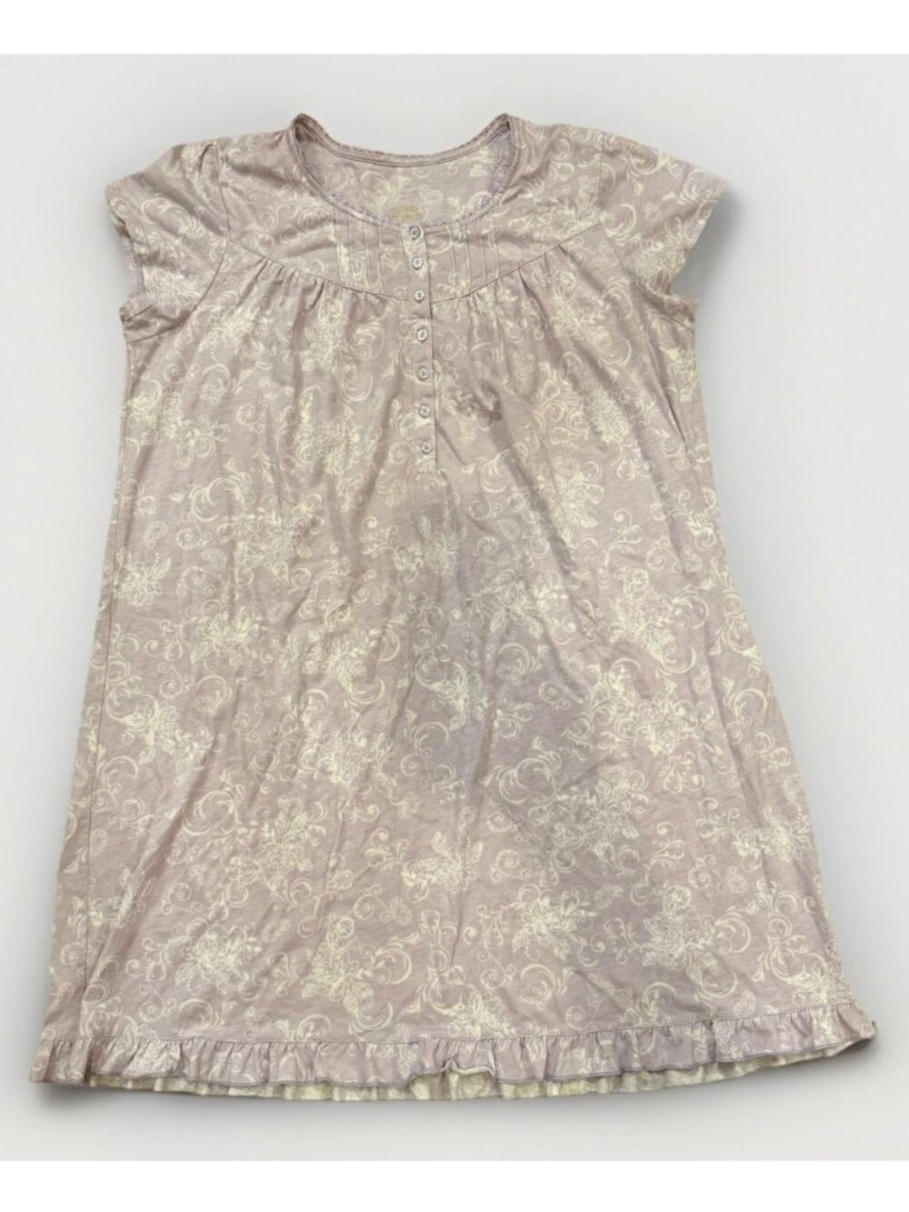 Croft & Barrow Women’s LILAC W/ FLORAL PRINT KNIT NIGHTGOWN SIZE L